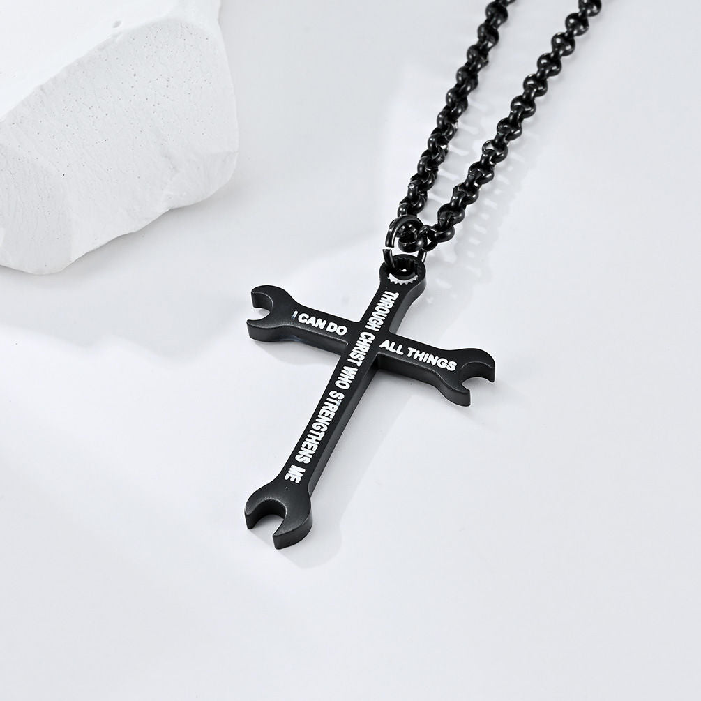 Wrench Cross Necklace