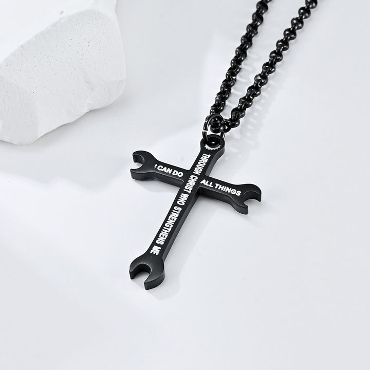 Wrench Cross Necklace