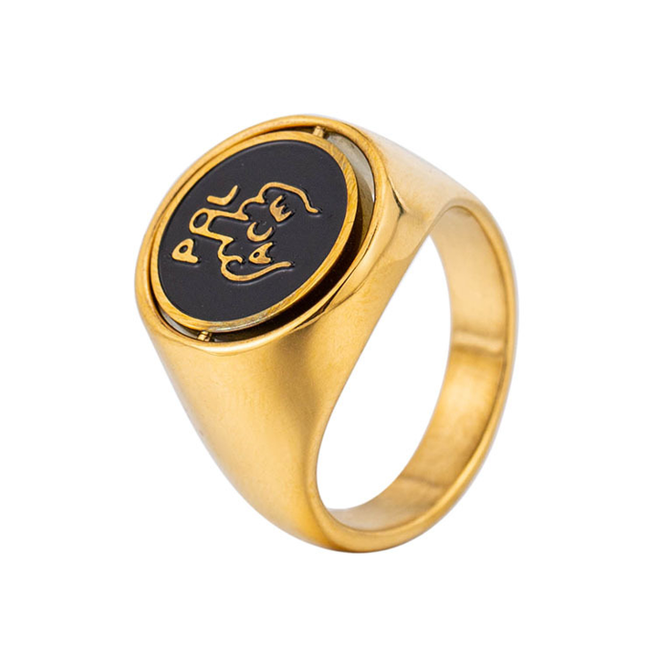 Vintage Rotating Double Face Engraved Signet Ring