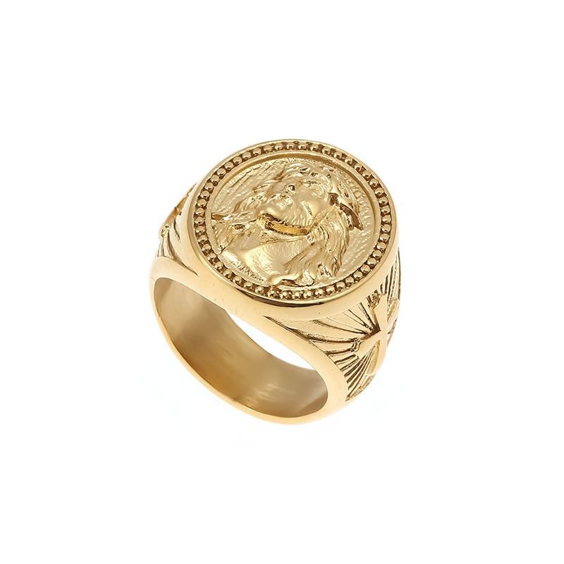 Vintage Jesus Crown Of Thorns Cross Signet Ring