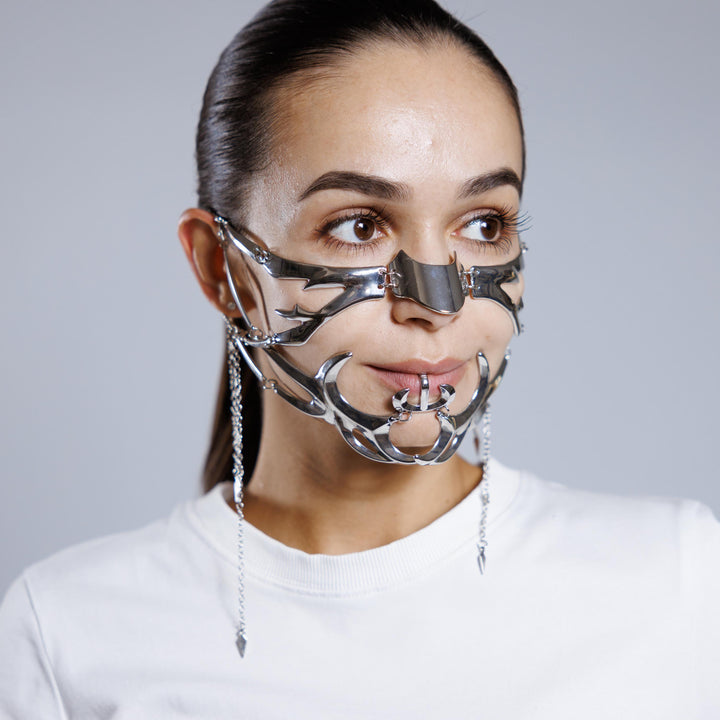 Cyberpunk Irregular Metal Tassel Face Cuff