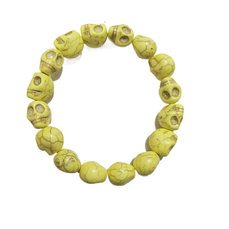 Turquoise Cracked Skull Bracelet