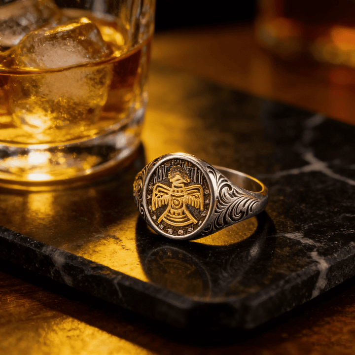 Golden Thunderbird Signet Ring