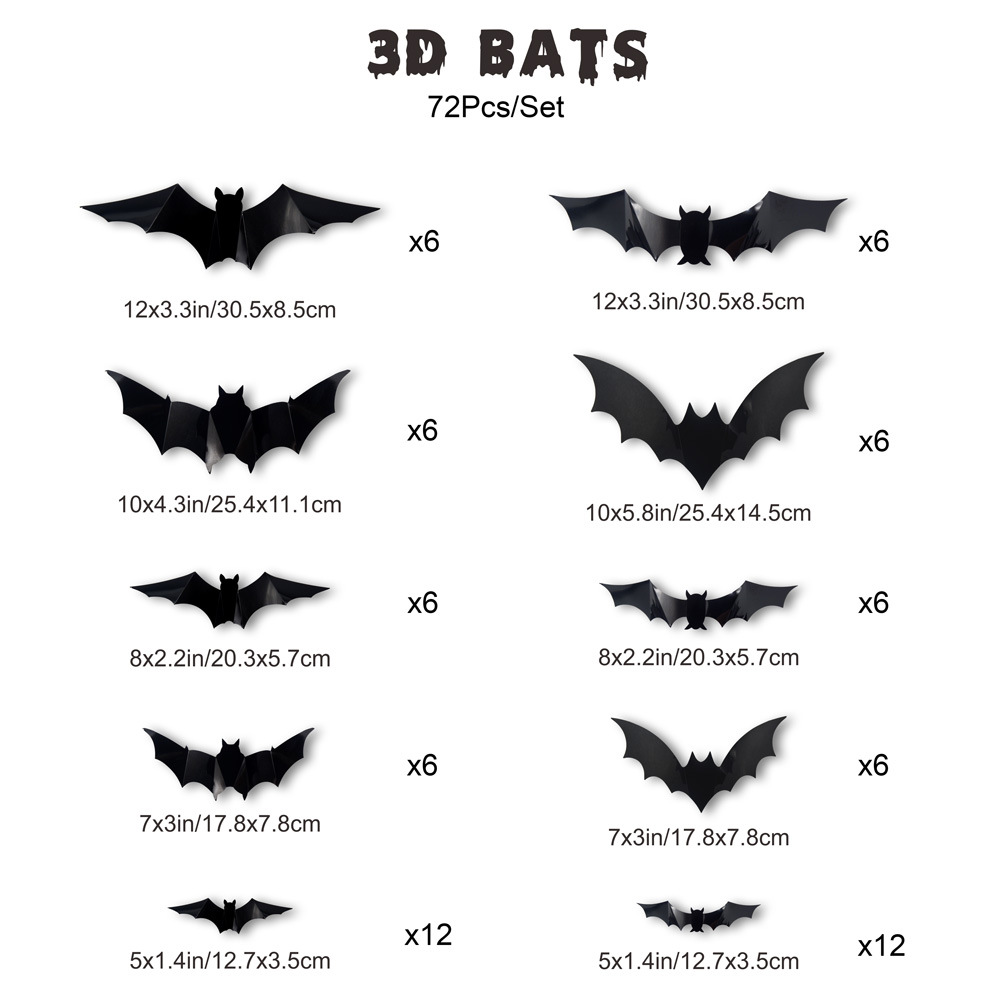 Spooky 3D Wall Stickers For Halloween Party Decor