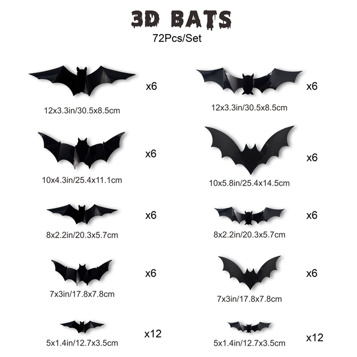 Spooky 3D Wall Stickers For Halloween Party Decor
