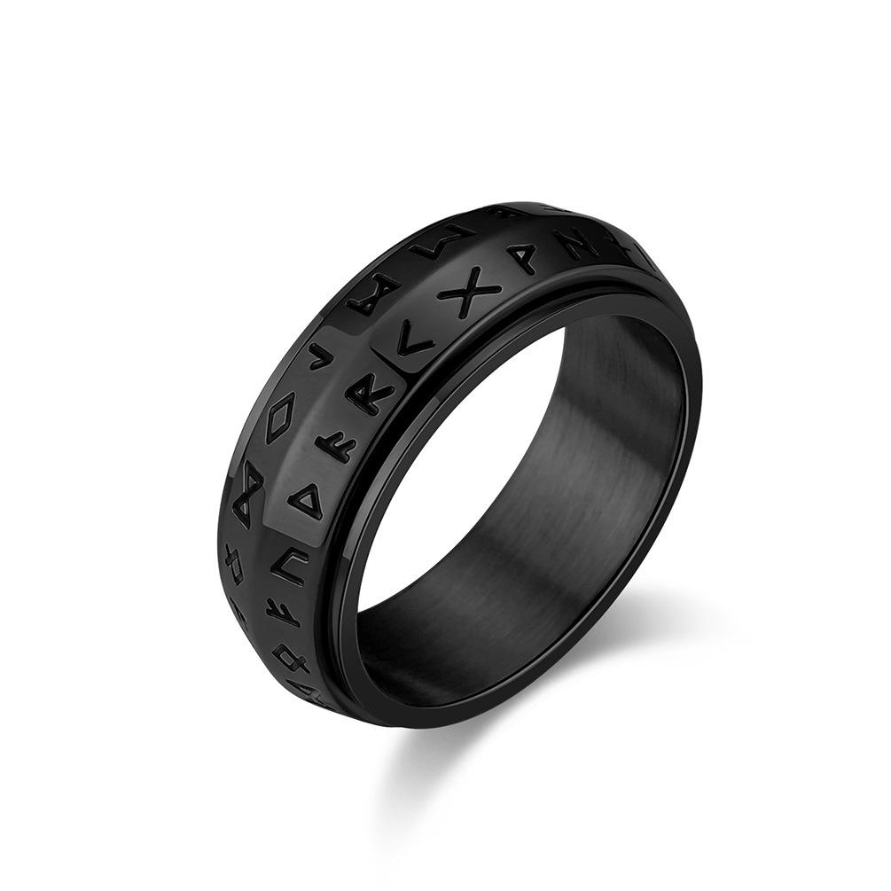 Elder Futhark Rune Spinner Stress Relief Band Ring