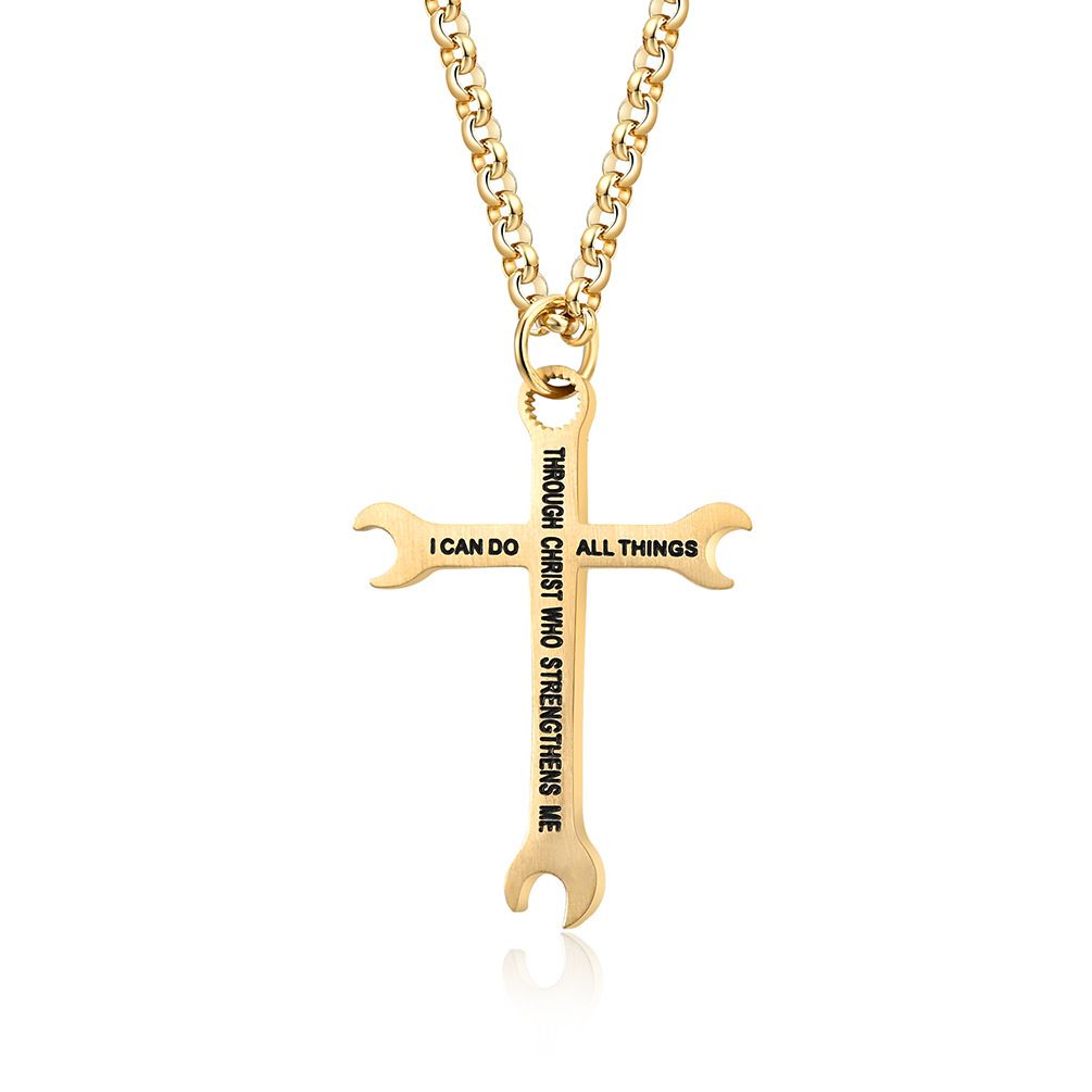 Wrench Cross Necklace