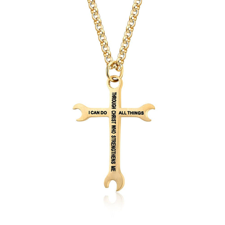 Wrench Cross Necklace