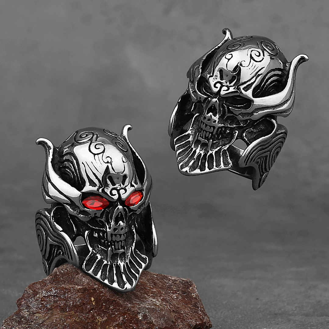 Horned Tribal Skull Goth Band