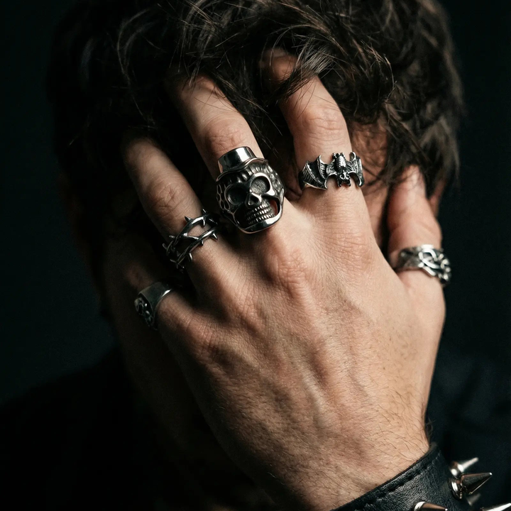 Gentleman Skull Hat Statement Ring