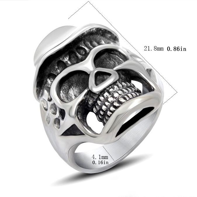 Gentleman Skull Hat Statement Ring
