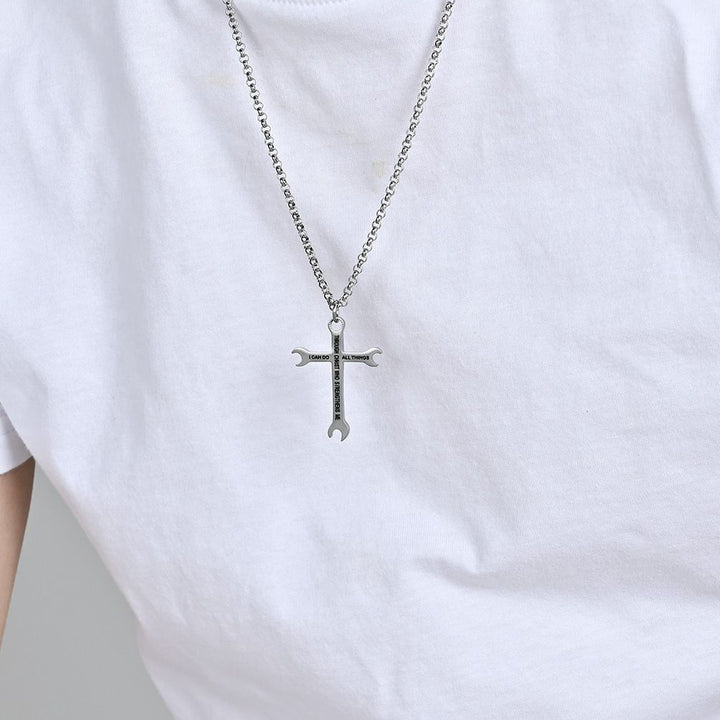 Wrench Cross Necklace