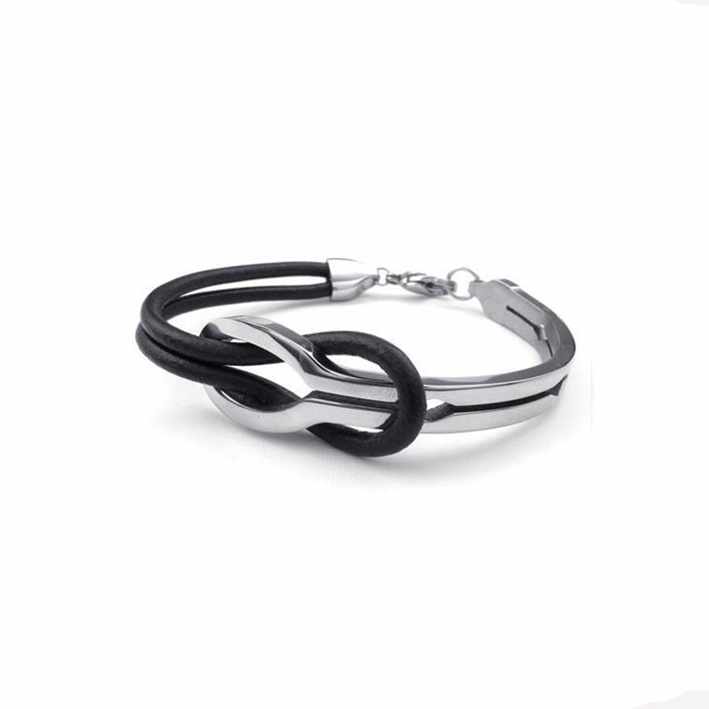 Personalized 925 silver leather cord bracelet