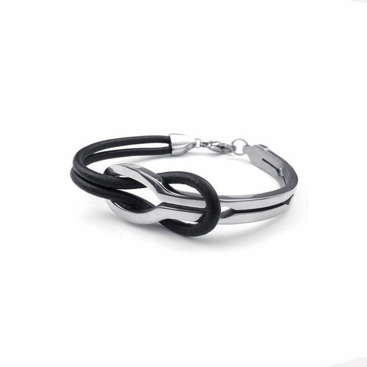 Personalized 925 silver leather cord bracelet