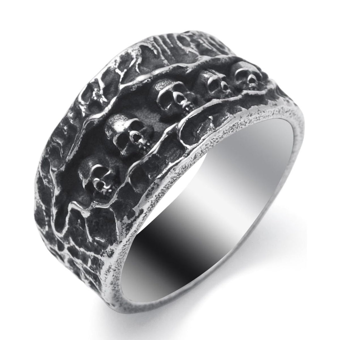 Hip Hop Punk Skull Sterling Silver Ring