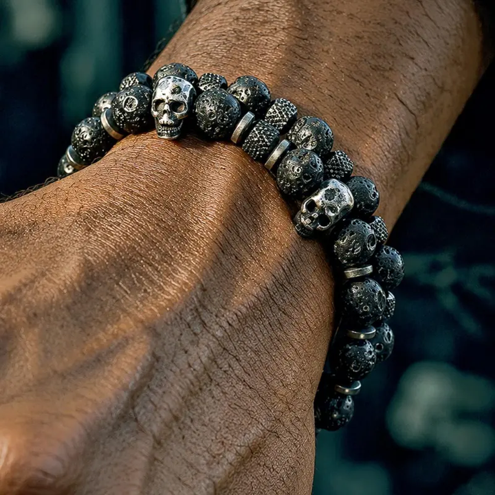 Gothic Skull Beaded Bracelet