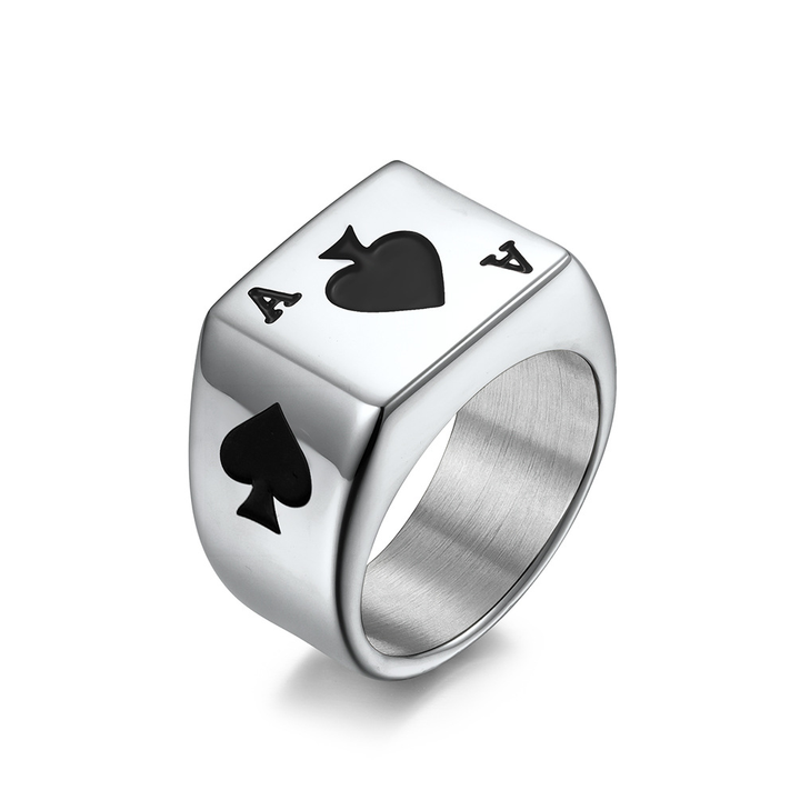 Playing Card Ace Symbol Fashion Statement Ring