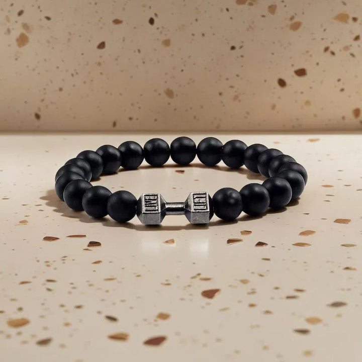 Volcanic stone dumbbell bracelet