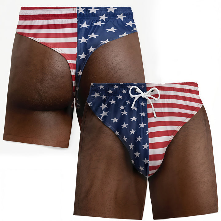 Fun Patriotic Print Shorts
