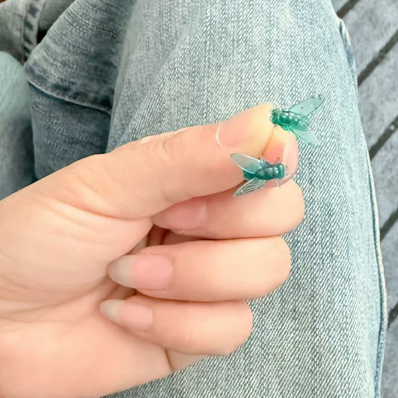 Weird Aesthetic 3D Simulation Fly Bug Stud Earrings