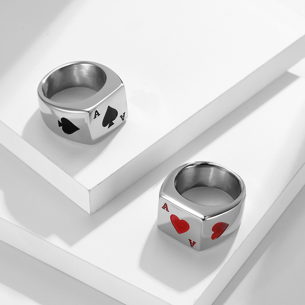 Playing Card Ace Symbol Fashion Statement Ring