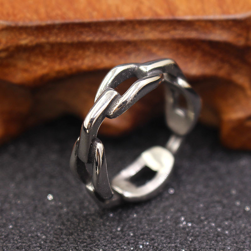 Vintage Chain Link Minimalist Band Ring