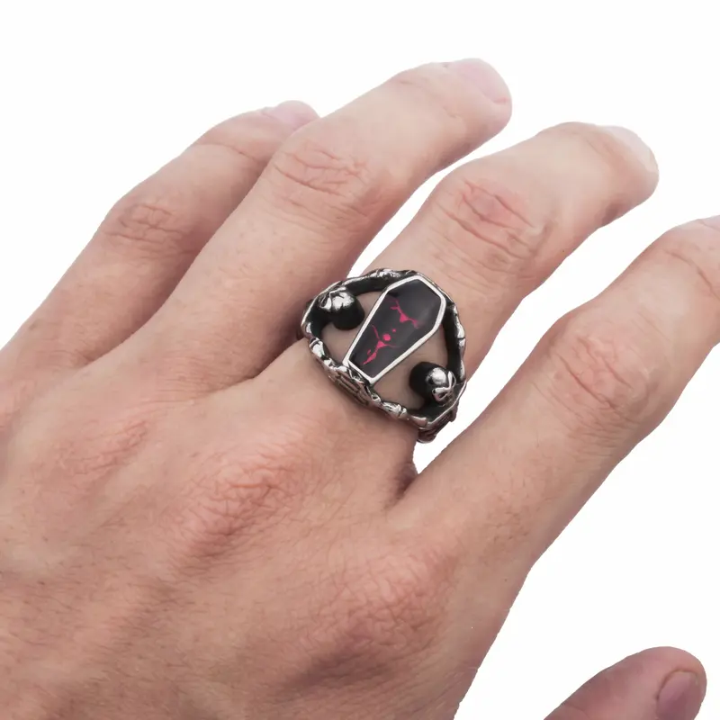 Dark Gothic Skeleton Coffin Ring