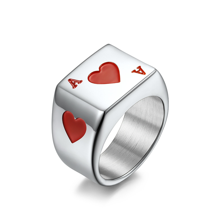 Playing Card Ace Symbol Fashion Statement Ring