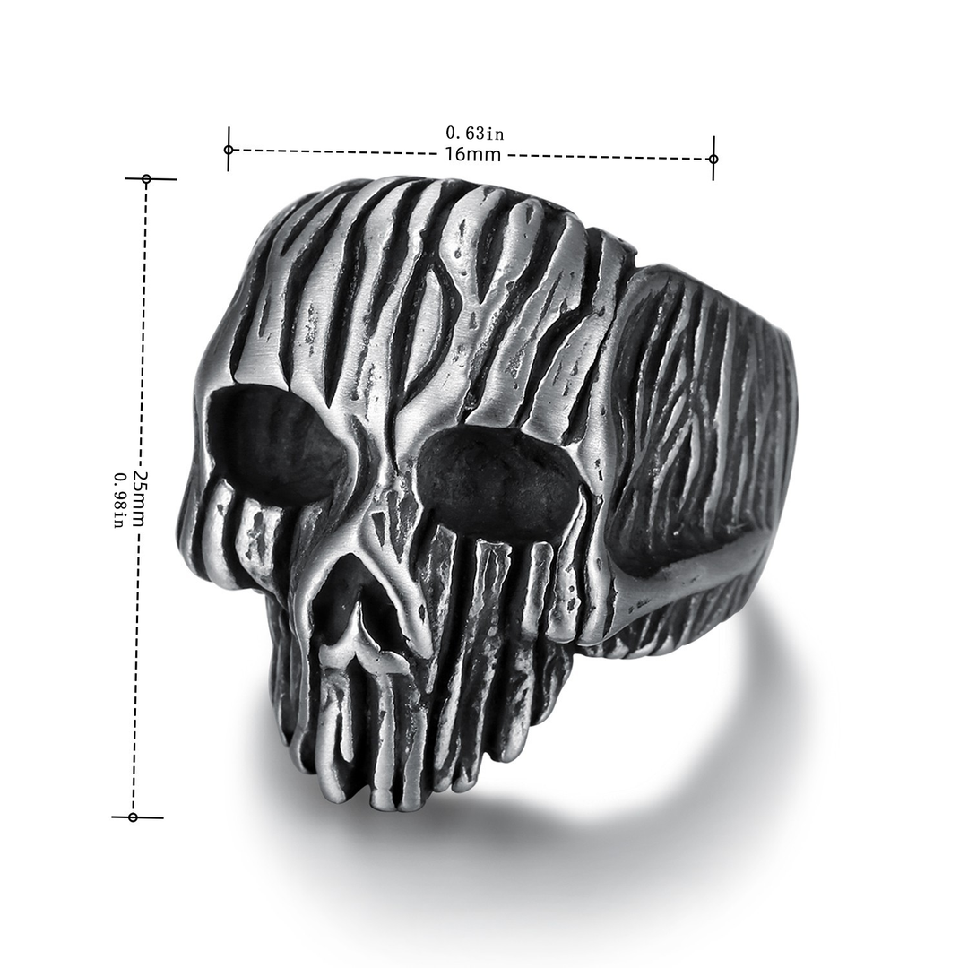 Textured Wraith Skull Statement Ring