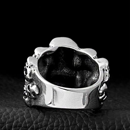 Gothic Multi Skull Stainless Steel Biker Ring