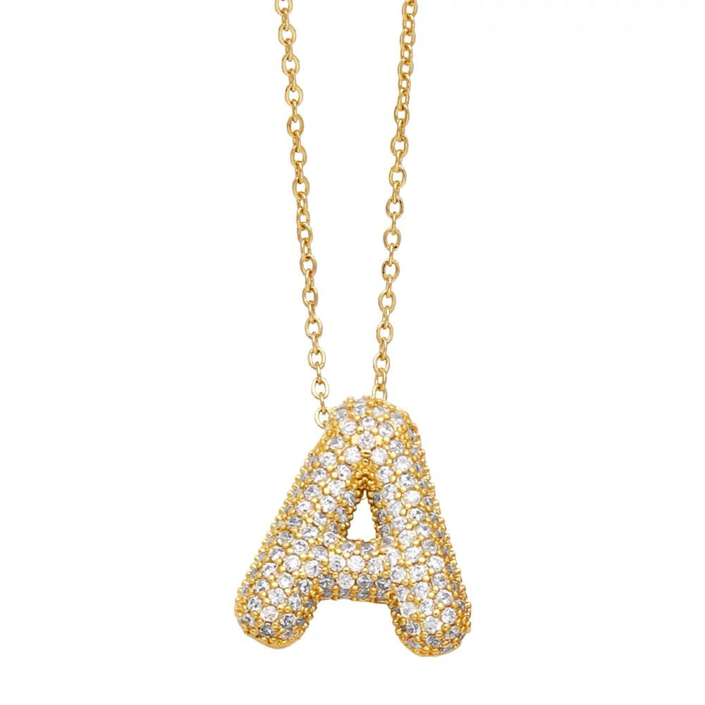 Bubble letter necklace