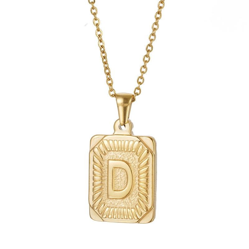 gold letter pendant necklace