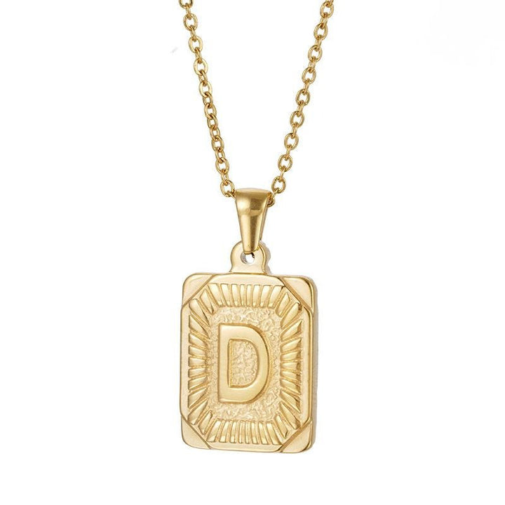 gold letter pendant necklace