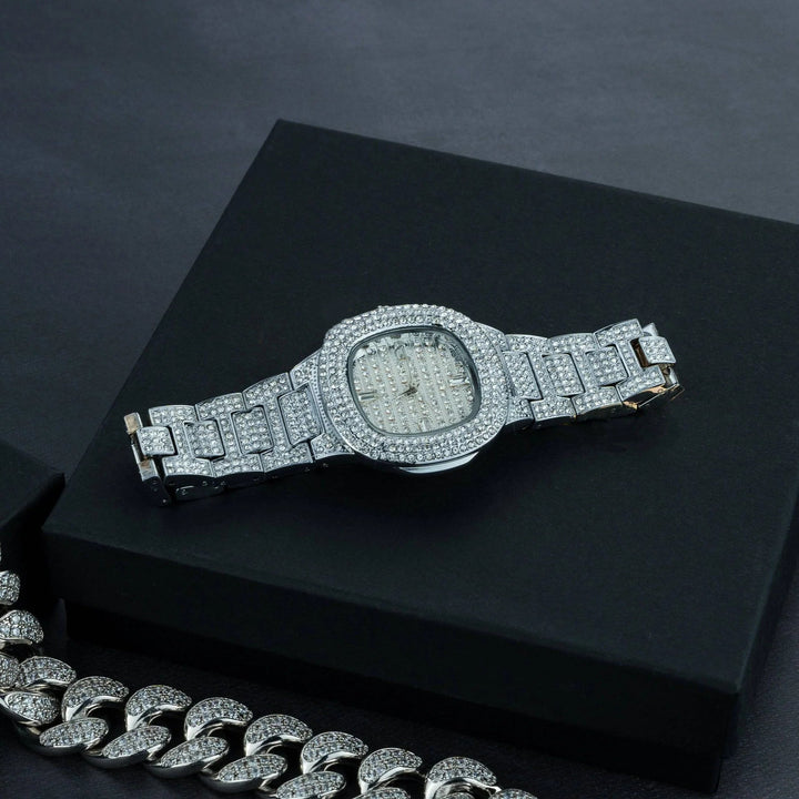 Premium 20mm Cuban Chain, Cuban Bracelet &amp; Watch Bundle