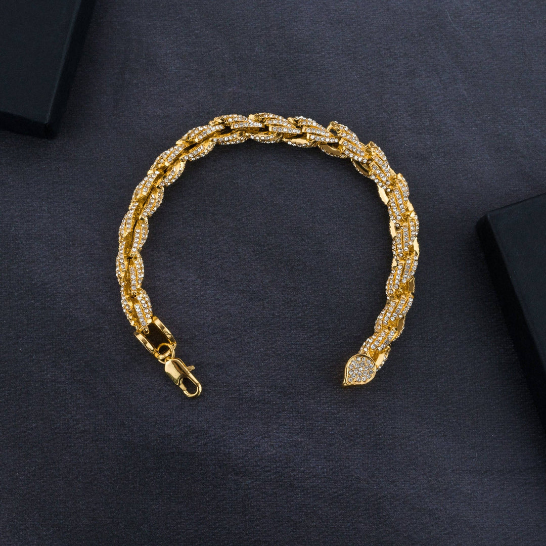 9mm Iced Rope Bracelet &amp; Chain Bundle