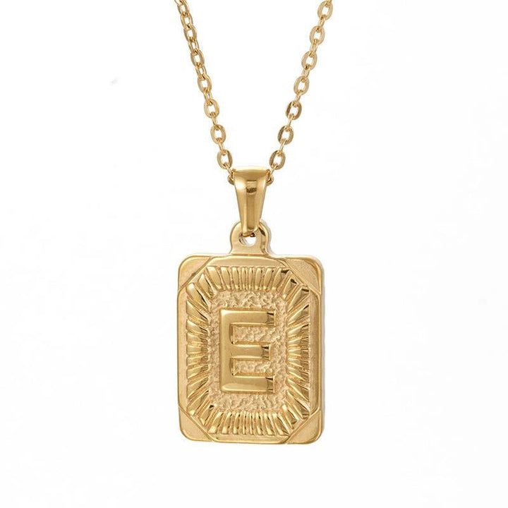 gold letter pendant necklace