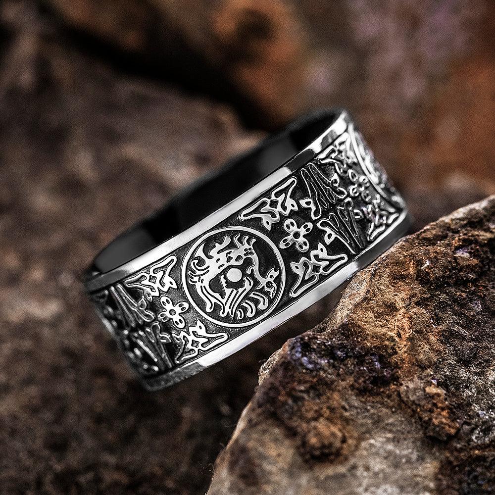 Four Ancient Beasts Stainless Steel Men&