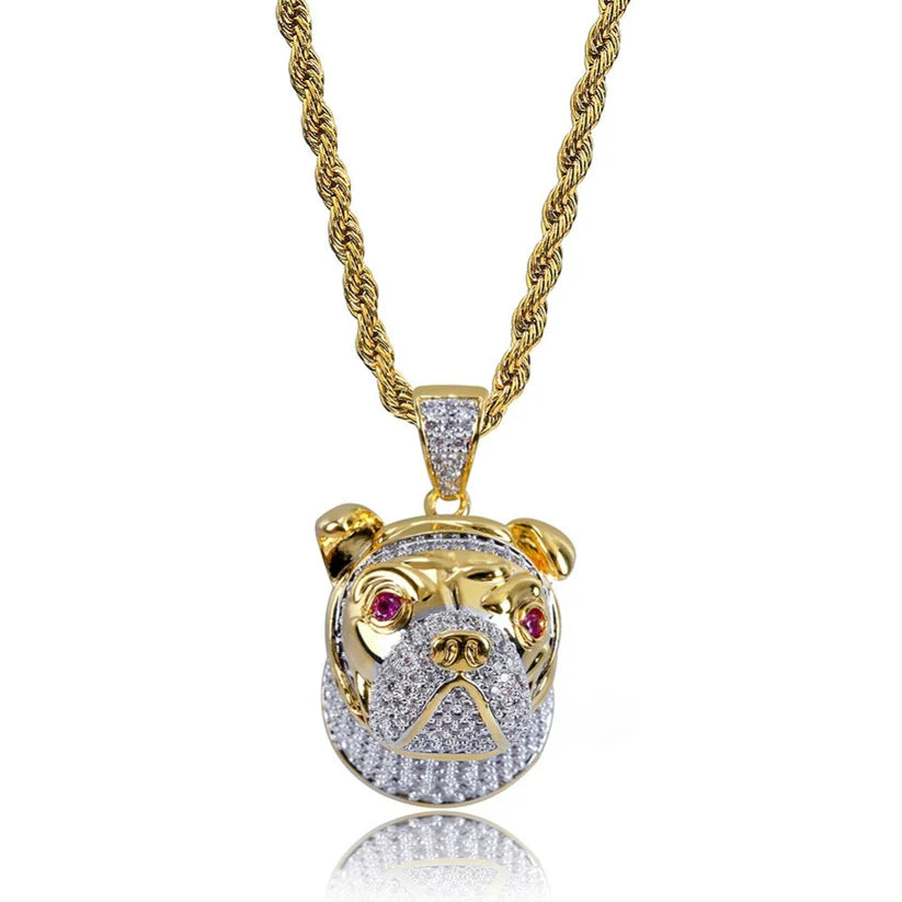 Gold Plated Pit Bull Pendant