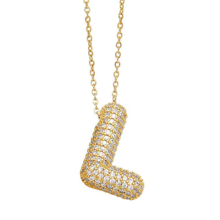 Bubble letter necklace