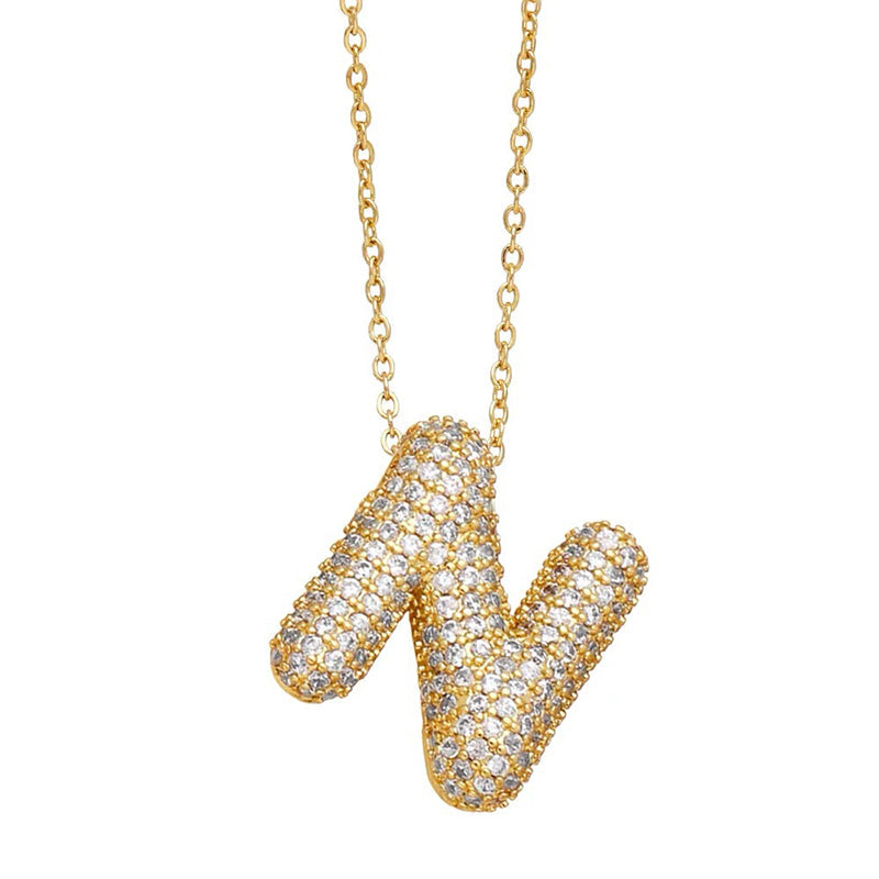 Bubble letter necklace