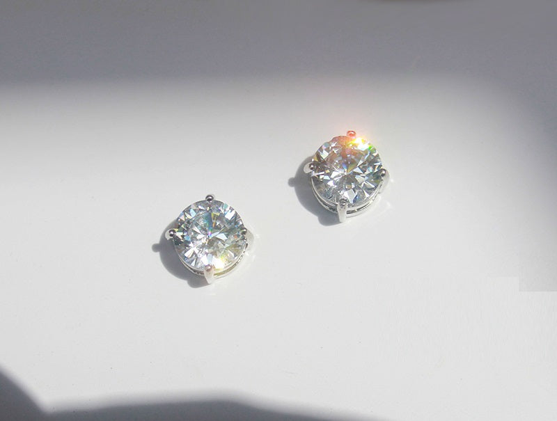 Magnetic diamond earrings non-pierced