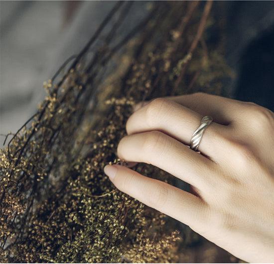 925 Silver Twisted Matte Retro Ring