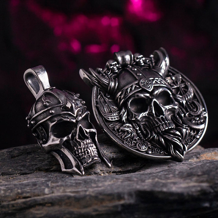 Skull relief pendant necklace