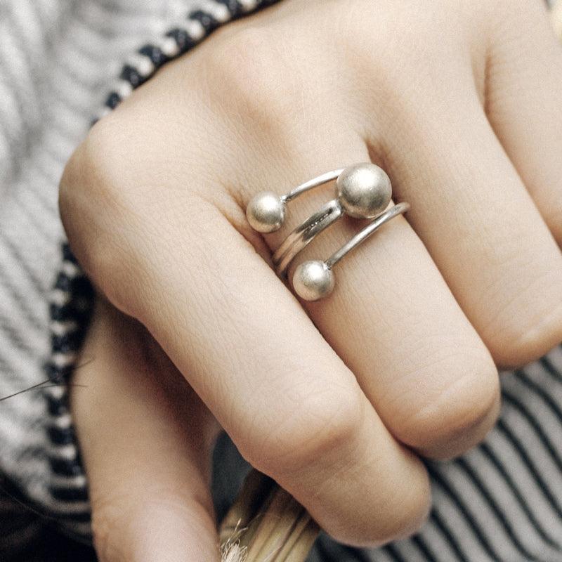 925 Sterling Silver Round Bead Ring