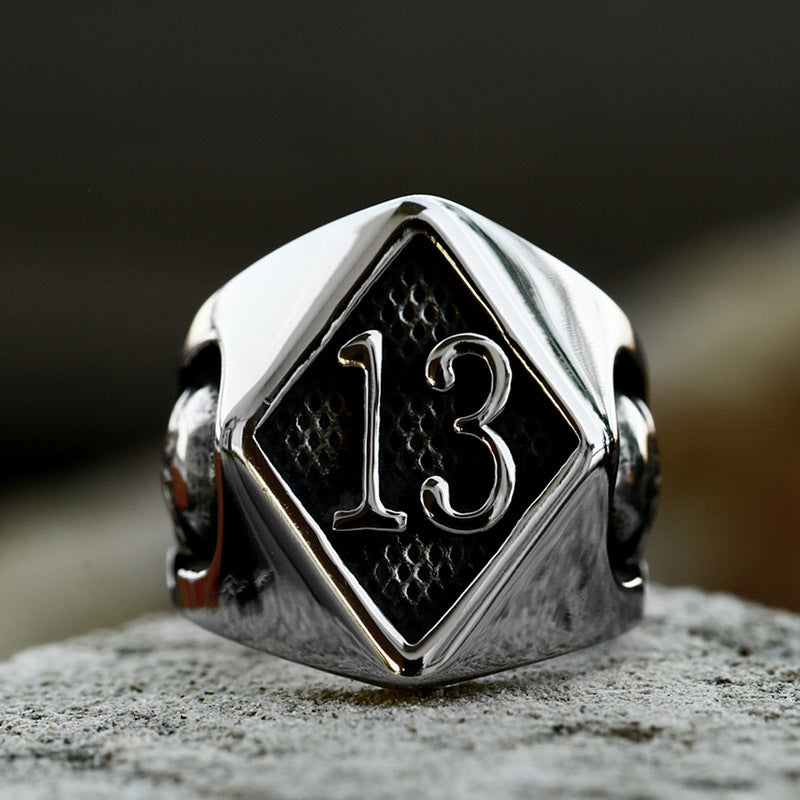 Lucky Number 13 Skull Ring