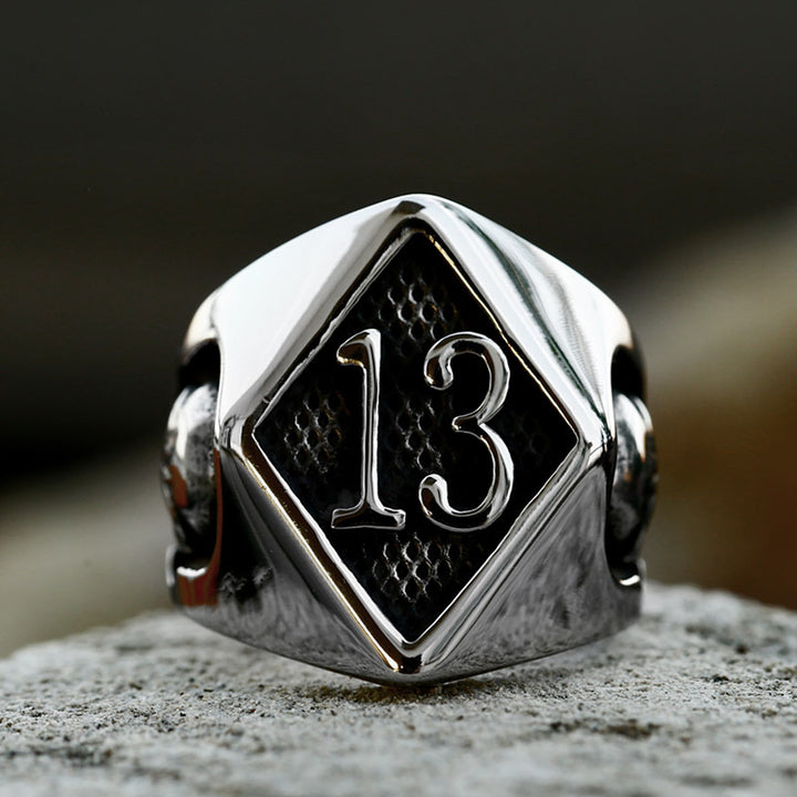 Lucky Number 13 Skull Ring
