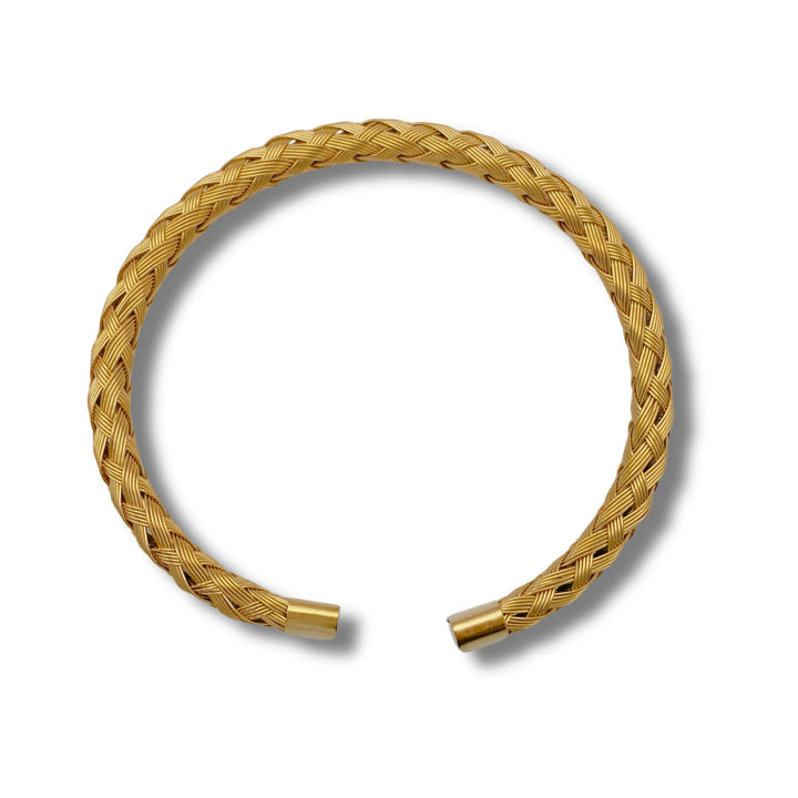 Silver braided bracelet (open)