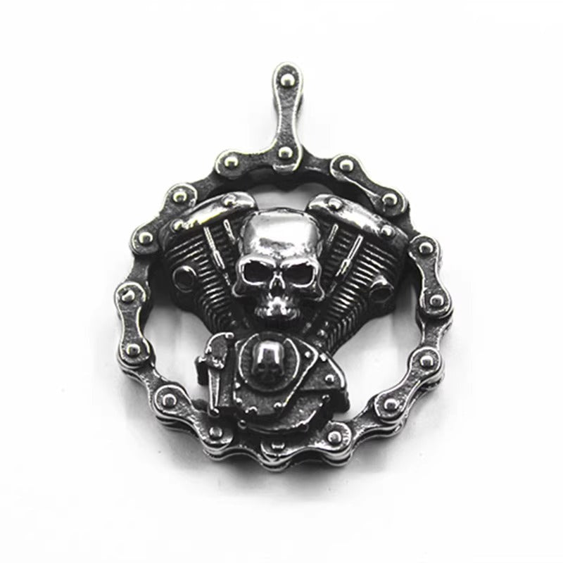 Vintage Skull Engine Necklace