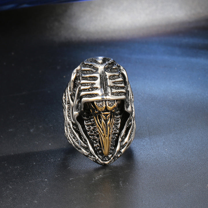 Vintage Wizard Raven Skull Ring