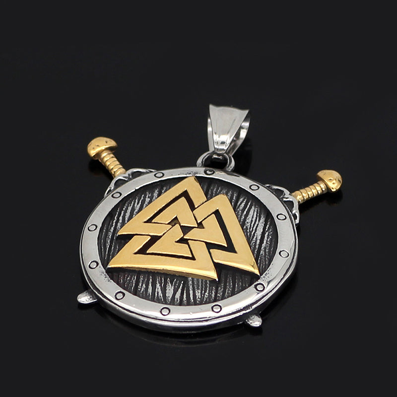 Viking Triangle Rune Pendant Necklace